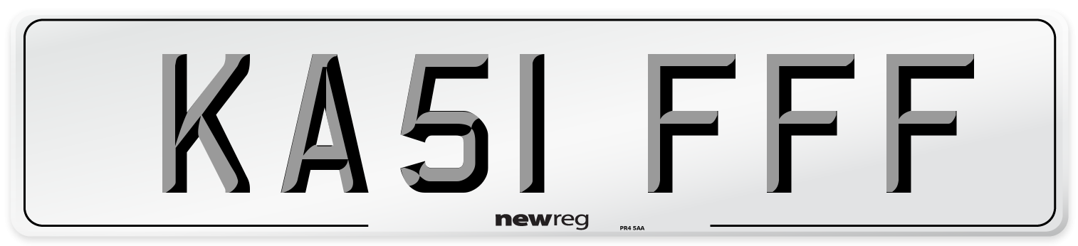 KA51 FFF Number Plate from New Reg